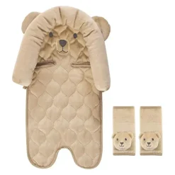 Baby Vision Car Seat Buntings, Canopies & Cushions*- Hudson Baby Unisex Baby Car Seat Insert and Strap Covers, Tan Bear