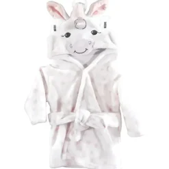 Baby Vision Baby Robes*- Hudson Baby Unisex Baby Plush Animal Face Bathrobe, White Unicorn
