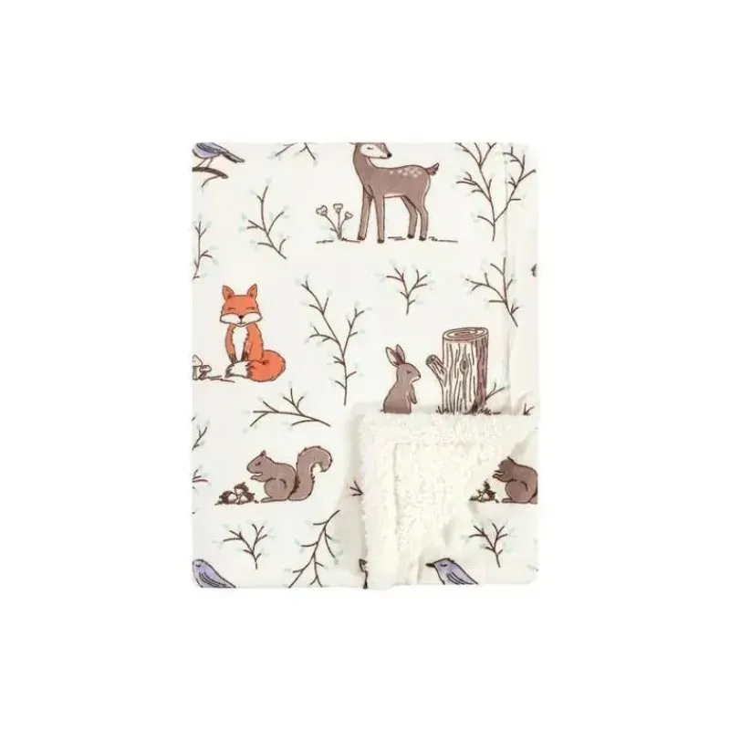 Baby Vision Blankets & Quilts*- Hudson Baby Girl Plush Blanket with Sherpa Back, Enchanted Forest