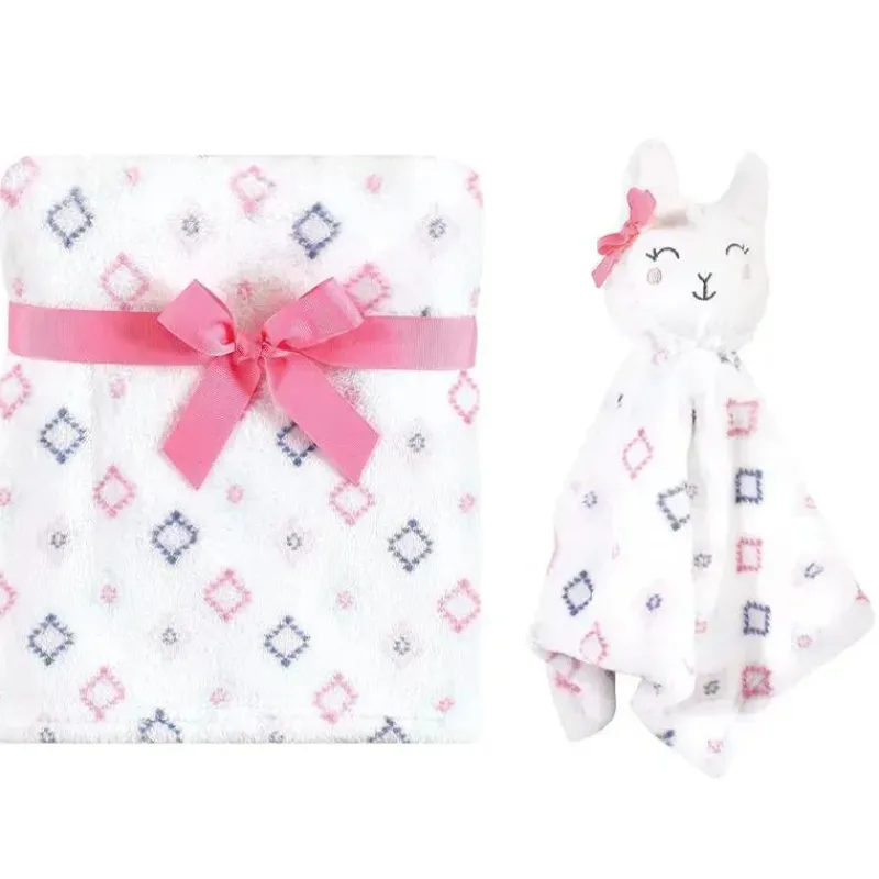 Baby Vision Blankets & Quilts*- Hudson Baby Plush Blanket with Security Blanket, Llama Face