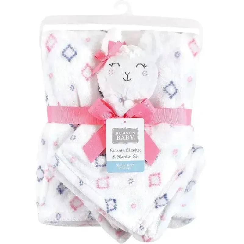 Baby Vision Blankets & Quilts*- Hudson Baby Plush Blanket with Security Blanket, Llama Face