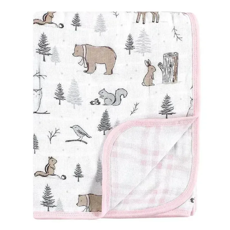 Baby Vision Blankets & Quilts*- Hudson Baby Muslin Tranquility Quilt Blanket, Winter Forest