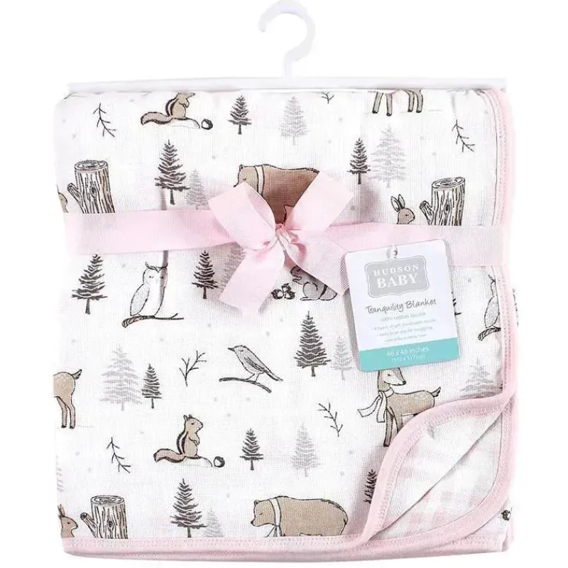 Baby Vision Blankets & Quilts*- Hudson Baby Muslin Tranquility Quilt Blanket, Winter Forest