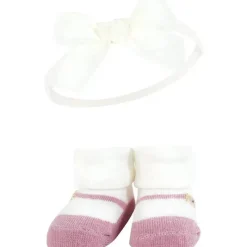 Baby Vision Baby Hair Accessories|Clothing Gift Set*- Hudson Baby Girl's Headband and Socks Giftset, Blush Mint