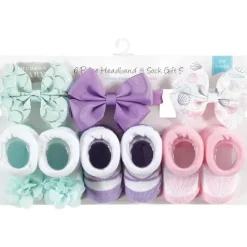 Baby Vision Baby Hair Accessories|Clothing Gift Set*- Hudson Baby Girl's Headband and Socks Giftset, Mermaid