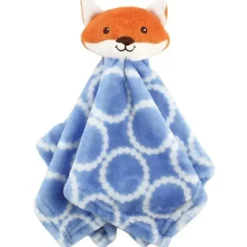 Baby Vision Lovies, Security Blankets & Blankies*- Hudson Baby Boy Animal Face Security Blanket, Blue Fox