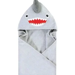 Baby Vision Baby Shark|Baby Bath Towels*- Hudson Baby Unisex Baby Cotton Animal Face Hooded Towel, Shark