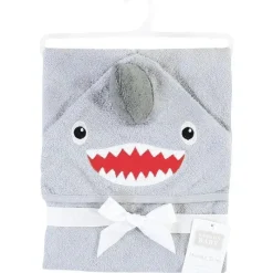 Baby Vision Baby Shark|Baby Bath Towels*- Hudson Baby Unisex Baby Cotton Animal Face Hooded Towel, Shark