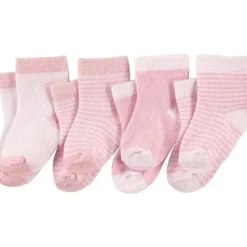 Baby Vision Baby Gloves & Socks*- Luvable Friends Baby Socks Set, 12-24M, Light Pink White, 4Pk