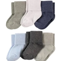 Baby Vision Baby Gloves & Socks*- Luvable Friends Unisex Baby Newborn and Baby Socks Set, Blue/Grey, 0-6M, 6Pk