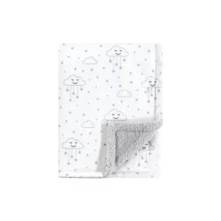 Baby Vision Blankets & Quilts*- Mink With Sherpa Back, Gray Clouds