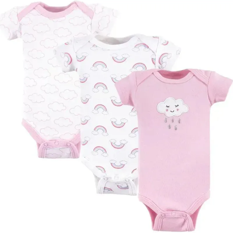 Baby Vision Preemie Clothing*- 3Pc Baby Girl Cotton Bodysuit, Preemie, Cloud