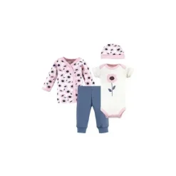 Baby Vision Preemie Clothing*- 4Pk Baby Girl Organic Set, Preemie, Blossoms