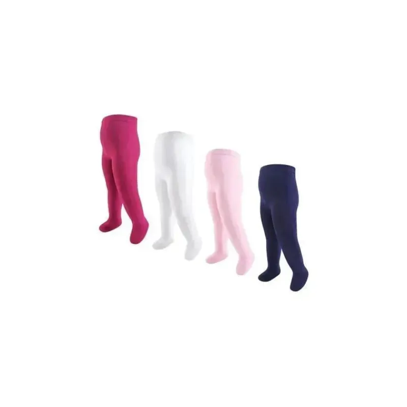 Baby Vision Organic*- 4Pk Baby Girl Organic Tights, Cream/Pink, 0/9M