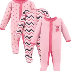Baby Vision Baby Sleepwear*- 3Pk Baby Girl Sleep And Play, Preemie, Foxy