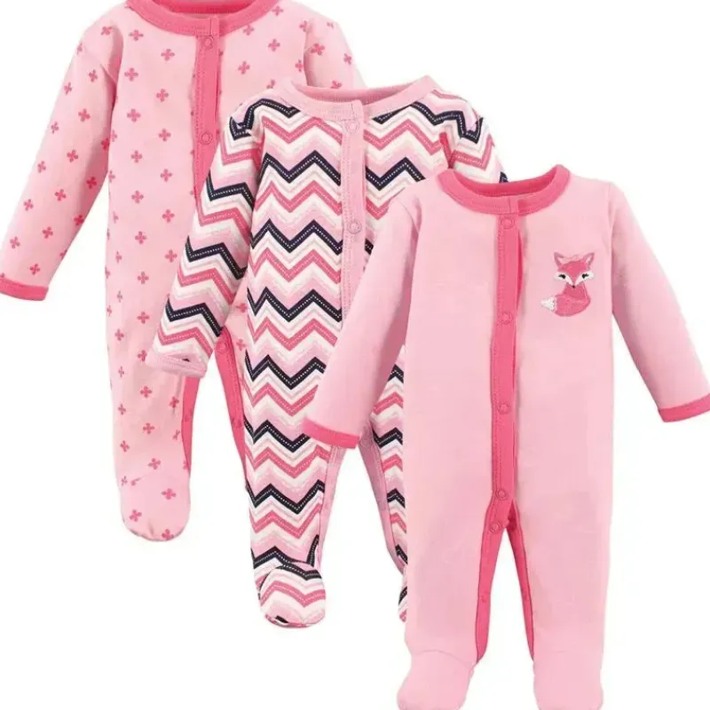Baby Vision Baby Sleepwear*- 3Pk Baby Girl Sleep And Play, Preemie, Foxy