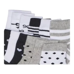 Baby Vision Baby Gloves & Socks*- 12Pk Baby Girl Gray & Black Cotton Socks