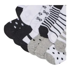 Baby Vision Baby Gloves & Socks*- 12Pk Baby Girl Gray & Black Cotton Socks