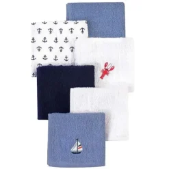 Baby Vision Baby Washcloths*- 6Pk Hudson Baby Unisex Baby Super Soft Cotton Washcloths, Lobster