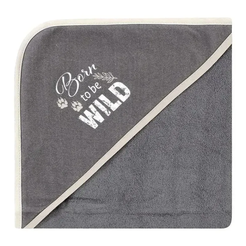 Baby Vision Baby Bath Towels*- 3Pk Hudson Baby Cotton Rich Hooded Towels, Vintage Safari