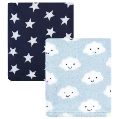 Baby Vision Blankets & Quilts*- 2Pk Hudson Baby Silky Plush and Coral Fleece Blanket, Cloud