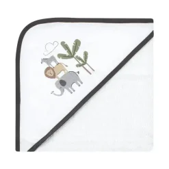 Baby Vision Baby Bath Towels*- 3Pk Hudson Baby Cotton Rich Hooded Towels, Safari Life
