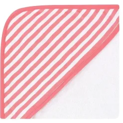 Baby Vision Baby Bath Towels*- 3Pk Hudson Baby Cotton Rich Hooded Towels, Coral Flamingo