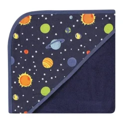 Baby Vision Baby Bath Towels*- 3Pk Hudson Baby Cotton Rich Hooded Towels, Solar System