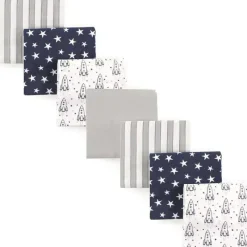 Baby Vision Crib & Bed Sheets*- 7Pk Receiving Blankets Flannel, Rocket Ship