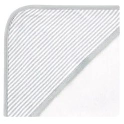 Baby Vision Organic|Baby Bath Towels*- 3Pk Touched by Nature Baby Organic Cotton Hooded Towels, Gray Woodland