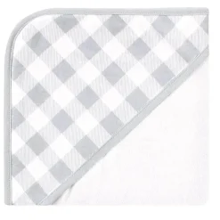 Baby Vision Organic|Baby Bath Towels*- 3Pk Touched by Nature Baby Organic Cotton Hooded Towels, Gray Woodland