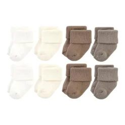 Baby Vision Baby Gloves & Socks*- Terry Socks 8Pk, Solid Beige/Brown