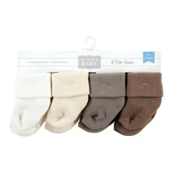 Baby Vision Baby Gloves & Socks*- Terry Socks 8Pk, Solid Beige/Brown