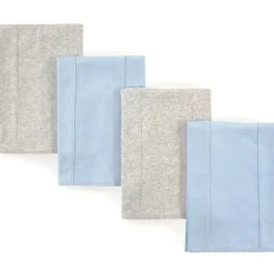 Baby Vision Baby Washcloths*- Touched by Nature Unisex Baby Organic Cotton Burp Cloths, Blue Gray