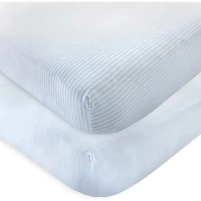 Baby Vision Mattresses, Pads & Covers*- Touched by Nature Unisex Baby and Toddler Organic Cotton Crib Sheet, Powder Blue