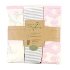 Baby Vision Organic|Swaddles & Wearable Blankets*- Touched by Nature Baby Organic Cotton Swaddle Wraps, Bird, 0/3M