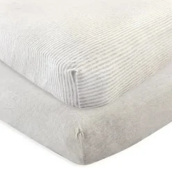 Baby Vision Crib & Bed Sheets*- Unisex Baby Organic Cotton Crib Sheet, Heather Gray