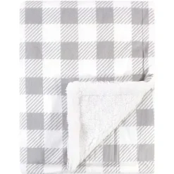Baby Vision Blankets & Quilts*Blanket with Sherpa Back, Gray Plaid