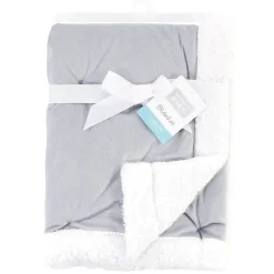 Baby Vision Blankets & Quilts*Blanket with Sherpa Back, Gray/White