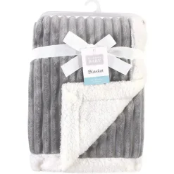 Baby Vision Blankets & Quilts*Corduroy Blanket with Sherpa Backing and Trim, Gray