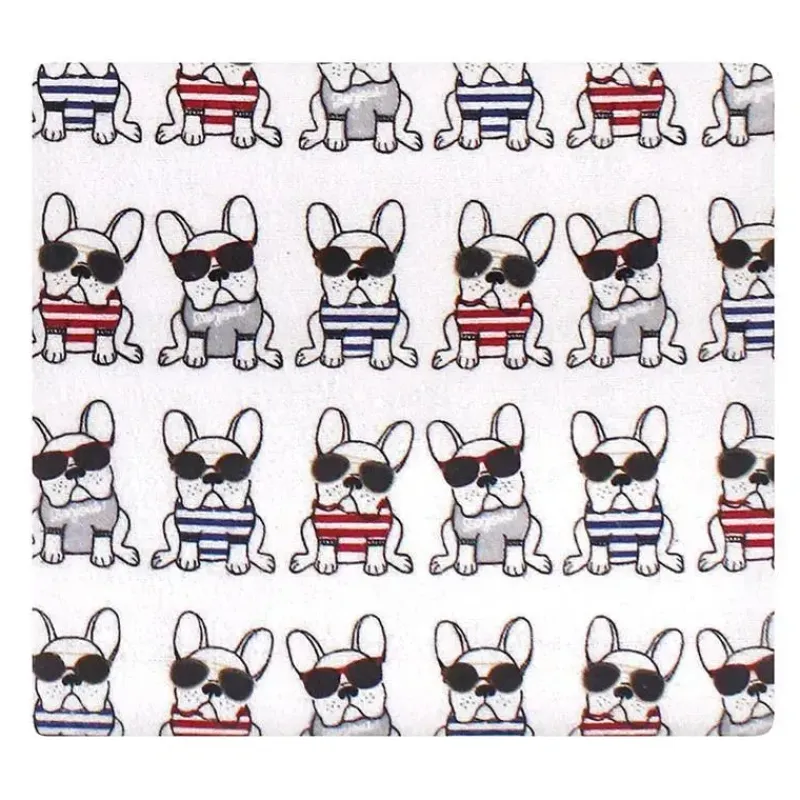 Baby Vision Wearable Blankets*Luvable Friends 4Pk Flannel Receiving Blanket 30X30 In French Dog
