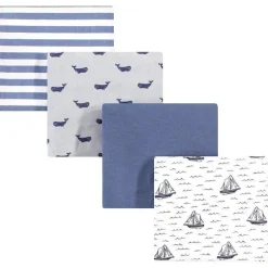 Baby Vision Wearable Blankets*Luvable Friends 4Pk Flannel Receiving Blanket 30X30, Sailboat
