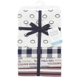 Baby Vision Wearable Blankets*Luvable Friends 4Pk Flannel Receiving Blanket 30X30 In Football