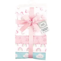 Baby Vision Wearable Blankets*Luvable Friends 4Pk Flannel Receiving Blanket 28X28 In Rainbow