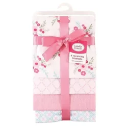 Baby Vision Blankets & Quilts*, Luvable Friends 4 Piece Flannel Receiving Blankets, Floral