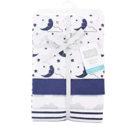 Baby Vision Wearable Blankets*Luvable Friends 4Pk Flannel Receiving Blanket 30X30 In Moon