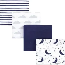 Baby Vision Wearable Blankets*Luvable Friends 4Pk Flannel Receiving Blanket 30X30 In Moon