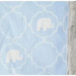 Baby Vision Blankets & Quilts*Plush Blanket With Furry Binding, Elephant