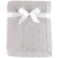 Baby Vision Blankets & Quilts*Sherpa Blanket With Satin Binding, Gray
