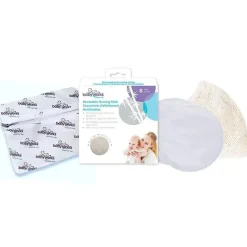 Baby Works Nursing Pads*Bamboo Reusable Nursing Pads With Wet Bag & Laundry Bag - 8Ct